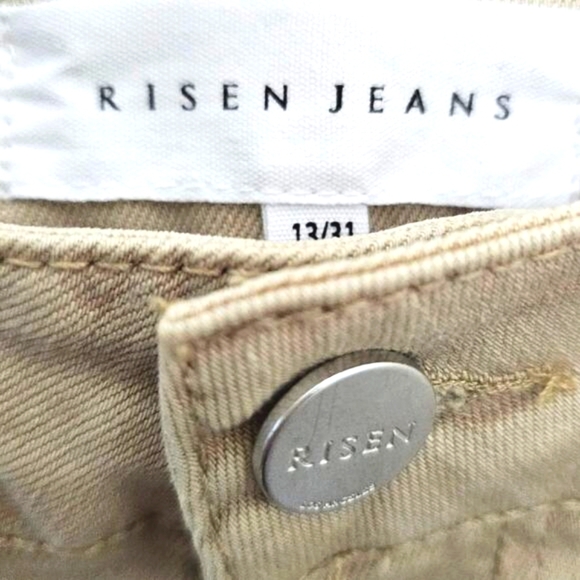 NWT Risen Jeans Women's 13 High Rise Wide Straight Leg Tan Khaki Streetwear - Picture 4 of 11